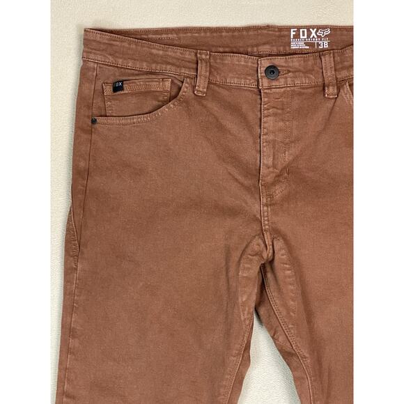 Fox Racing Pants Mens 38 Brown Dagger Skinny Fit Mid Rise Durable Denim - Picture 3 of 10